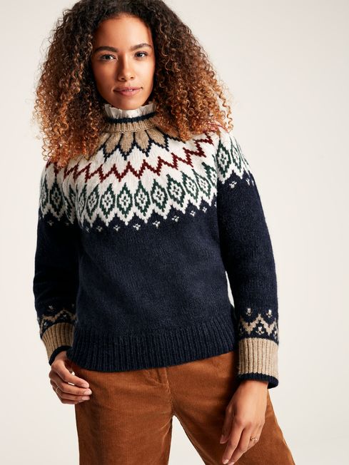 Joules Etta Jumper Navy and Tan | Torne Valley