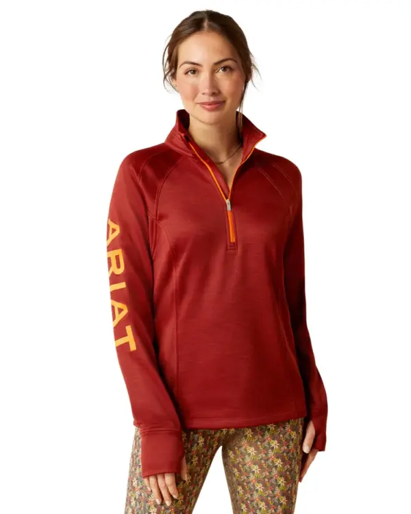 ARIAT TEK TEAM 1/2 ZIP SWEATSHIRT RED