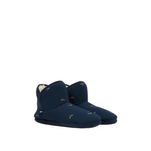 JOULES CABIN LUXE SLIPPER NAVY BEES | Torne Valley