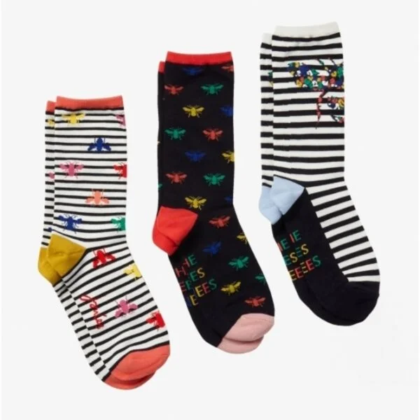 JOULES ECO VERO SOCKS BEE STRIPE 3PK