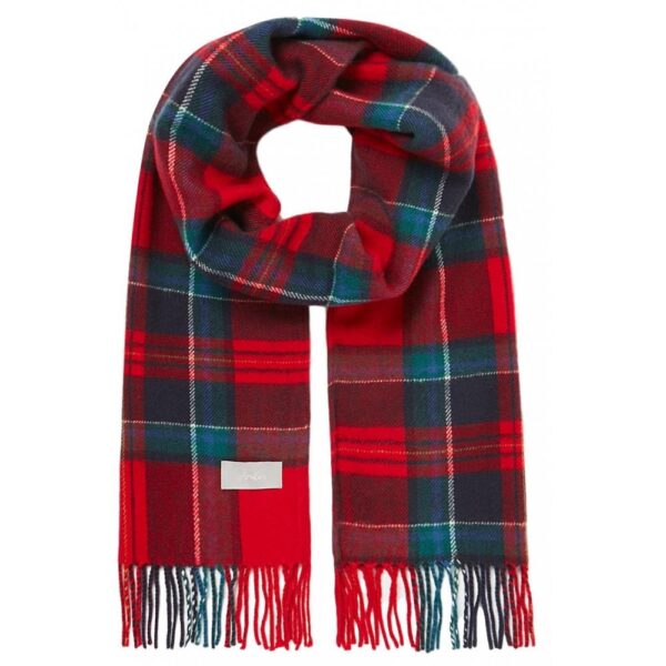 JOULES BRACKEN SCARF RED/NAVY CHECK | Torne Valley