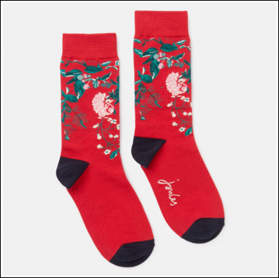 JOULES SOCKS WINTER FLORAL 1PK 4-8
