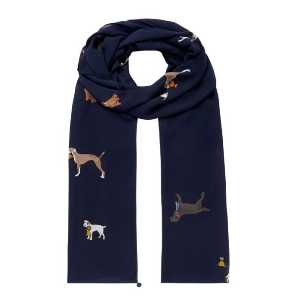 JOULES CONWAY SCARF NAVY DOGS | Torne Valley