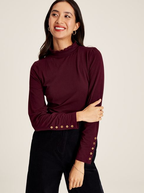 JOULES AMY BURGUNDY TOP | Torne Valley