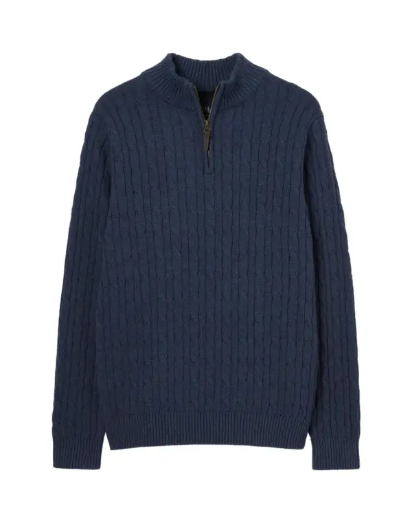 JOULES CABLE JUMPER 1/4 ZIP NAVY | Torne Valley