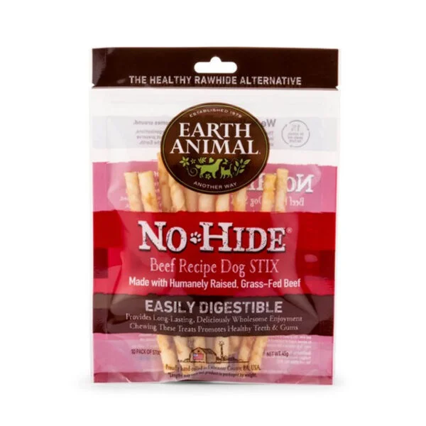 EARTH ANIMAL NO HIDE STIX BEEF PK10