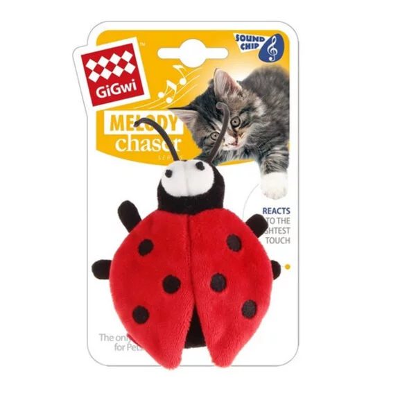 GIGWI LADYBIRD MOTION CAT TOY RED