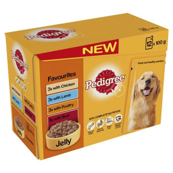 PEDIGREE POUCH ADULT JELLY 12 X 100g
