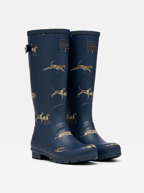 JOULES ADJUSTABLE WELLIES NAVY DOGS | Torne Valley