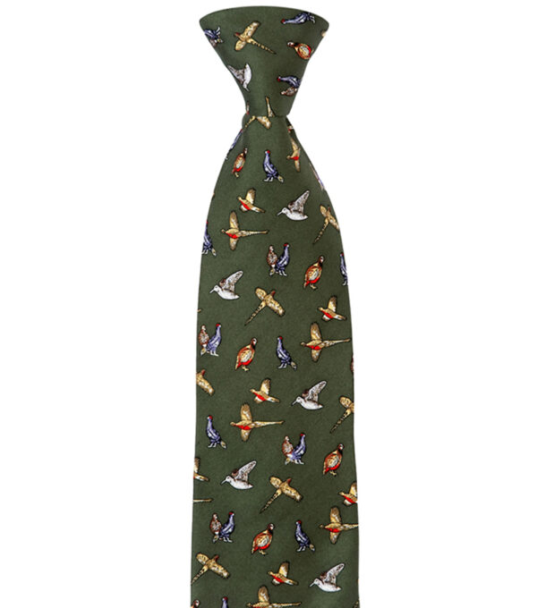 HOGGS OF FIFE SILK COUNTRY TIE (MIXED BIRDS) | Torne Valley