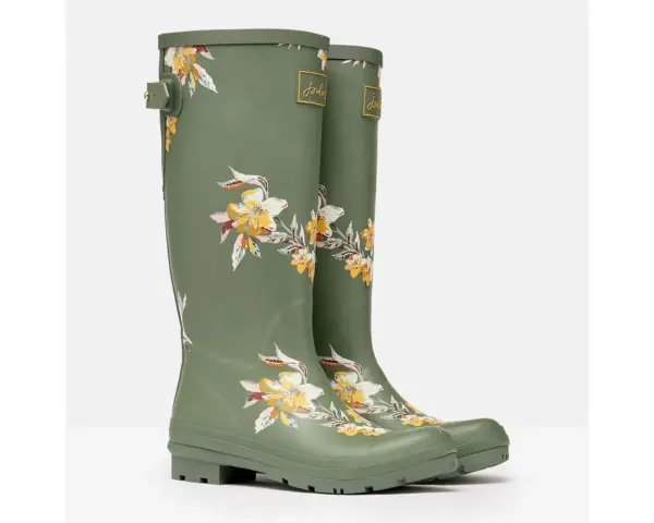 JOULES ADJUSTABLE WELLIES KHAKI FLORAL | Torne Valley
