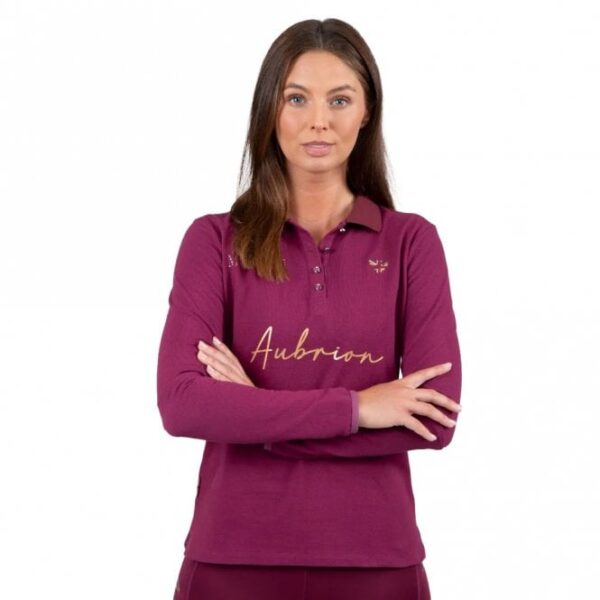 AUBRION TEAM LONG SLEEVE POLO MULBERRY | Torne Valley