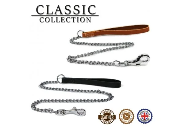 LEATHER MEDIUM CHAIN LEAD 80CM