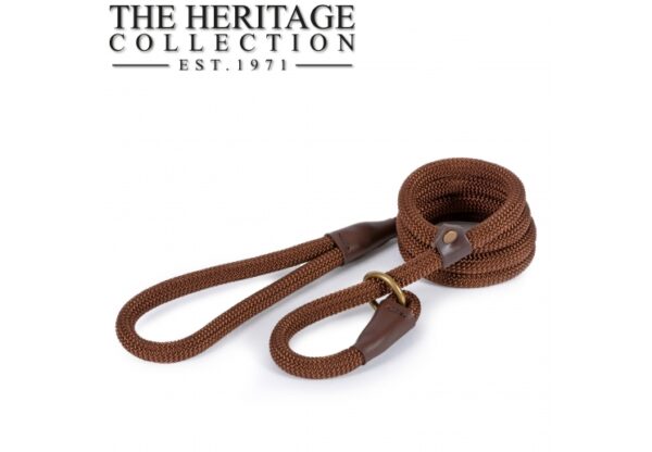 HERITAGE DELUXE ROPE SLIP LEAD BROWN 1.5MX12MM | Torne Valley