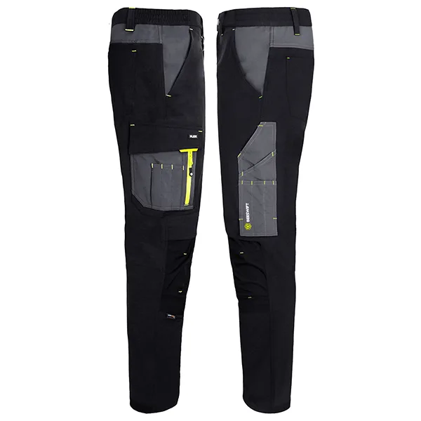 Beeswift Flex Workwear Two-tone Trousers Black/Grey
