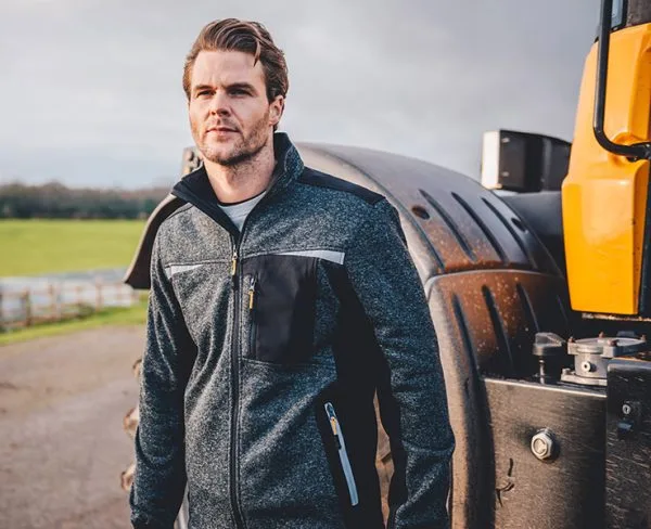 JCB Trade Essington II Full Zip Grey Knitted Jumper - Image 2