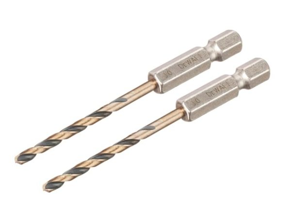 DeWalt BLACK&GOLD Hex HSS-G Drill Bits 3.0mm Pack of 2