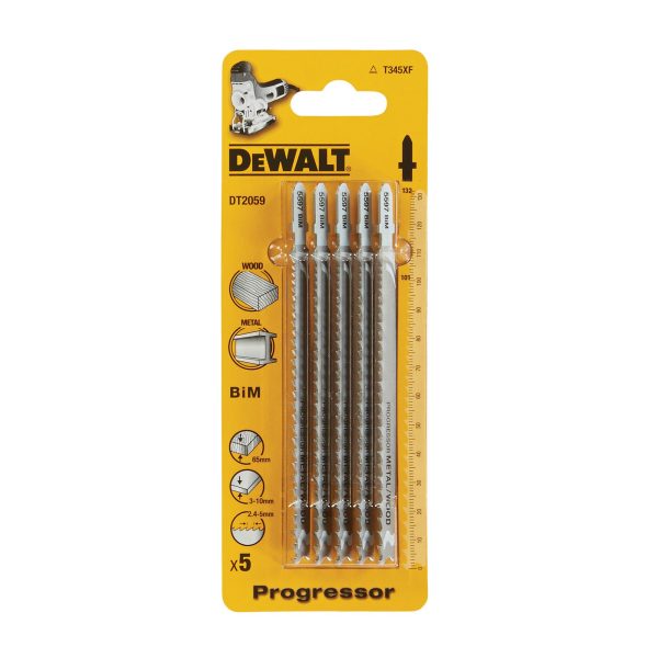 DeWalt HCS Progressor Tooth Jigsaw Blades T345XF Pack of 5
