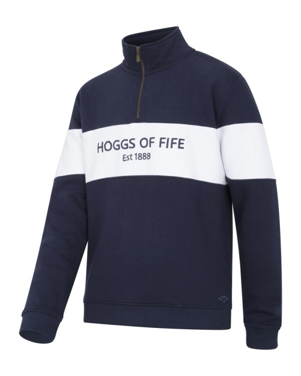 Hoggs of Fife Men's Dumfries Quarter Zip - Navy