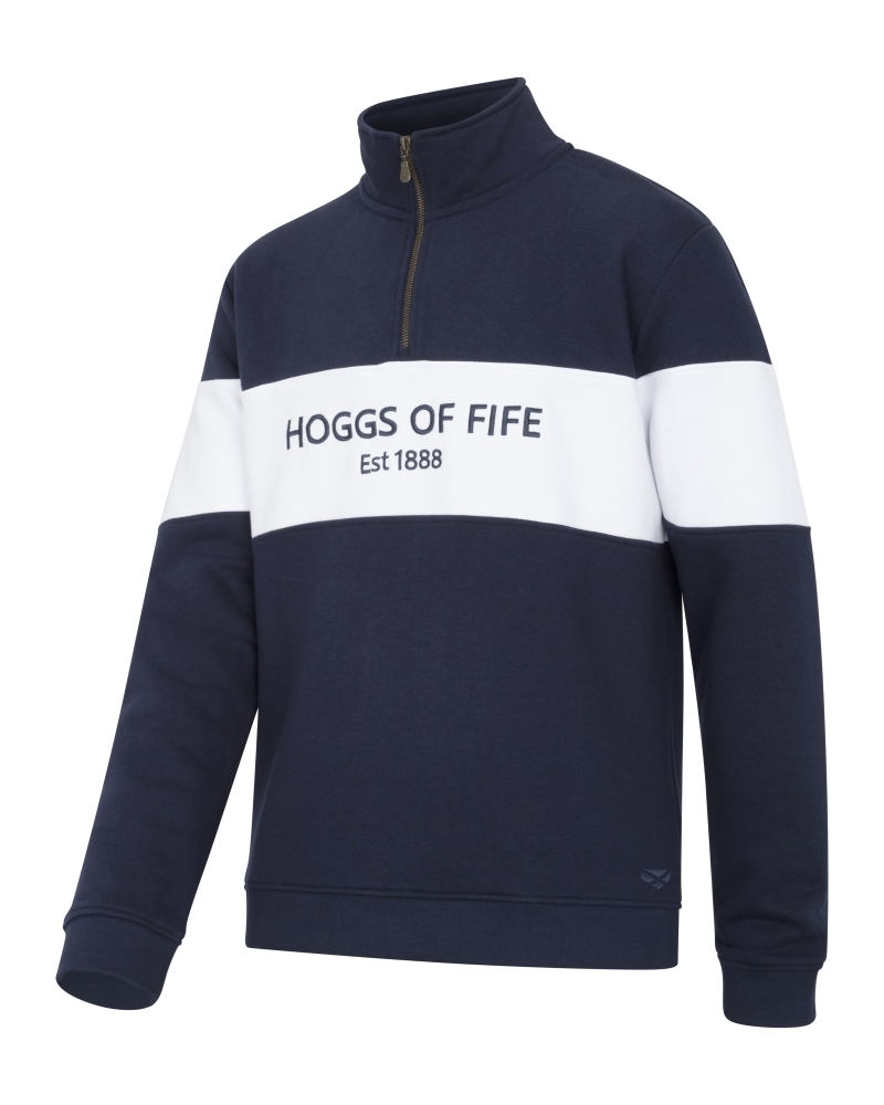 Hoggs of Fife Men's Dumfries Quarter Zip - Navy