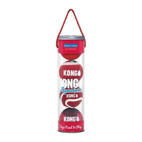KONG Signature Balls 4pk Assorted MED