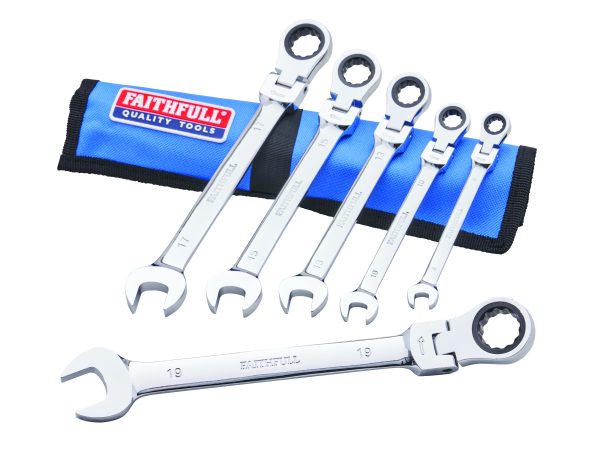 Faithfull 6 Piece Ratcheting Combo Spanner Set