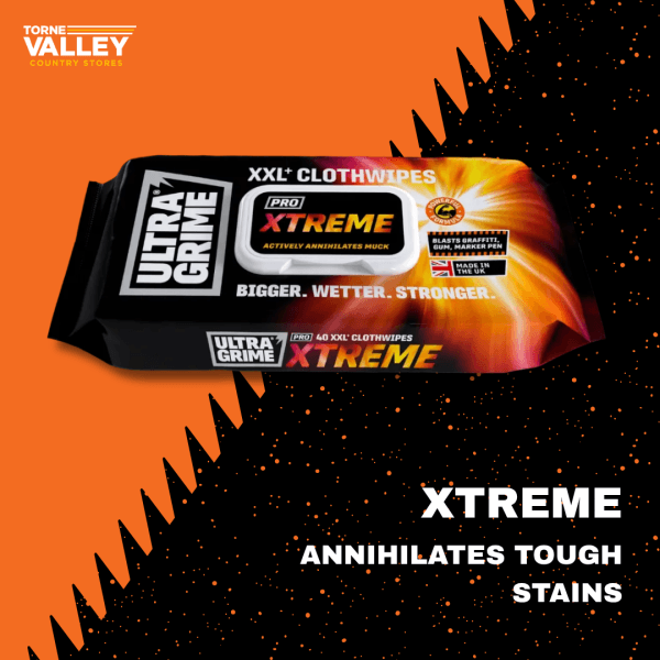 UltraGrime Pro: Xtreme XXL Clothwipes 40pk