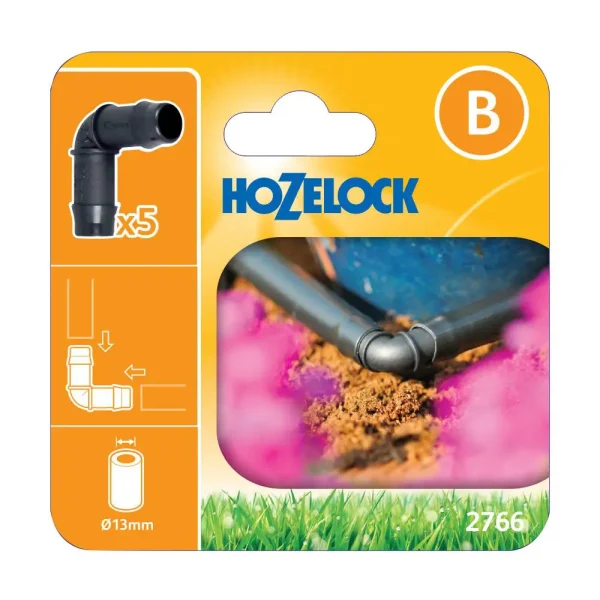 Hozelock 90° Elbow Connectors 13mm PK5