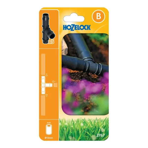 Hozelock T-Piece Connectors 13mm PK5